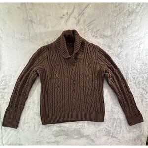 Jeanne Pierre Sweater Women's XL Brown Cable Knit  Cotton Sweater